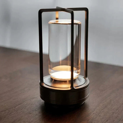 Faceted Crystal Glass Touch Dimmable Rechargeable Table Lamp